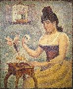 Georges Seurat Young Woman Powdering Herself oil painting artist